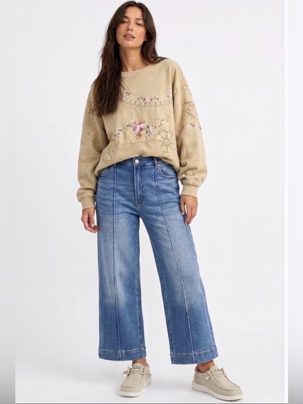 Last pair! ZENANA new jeans pants size 34 wide leg